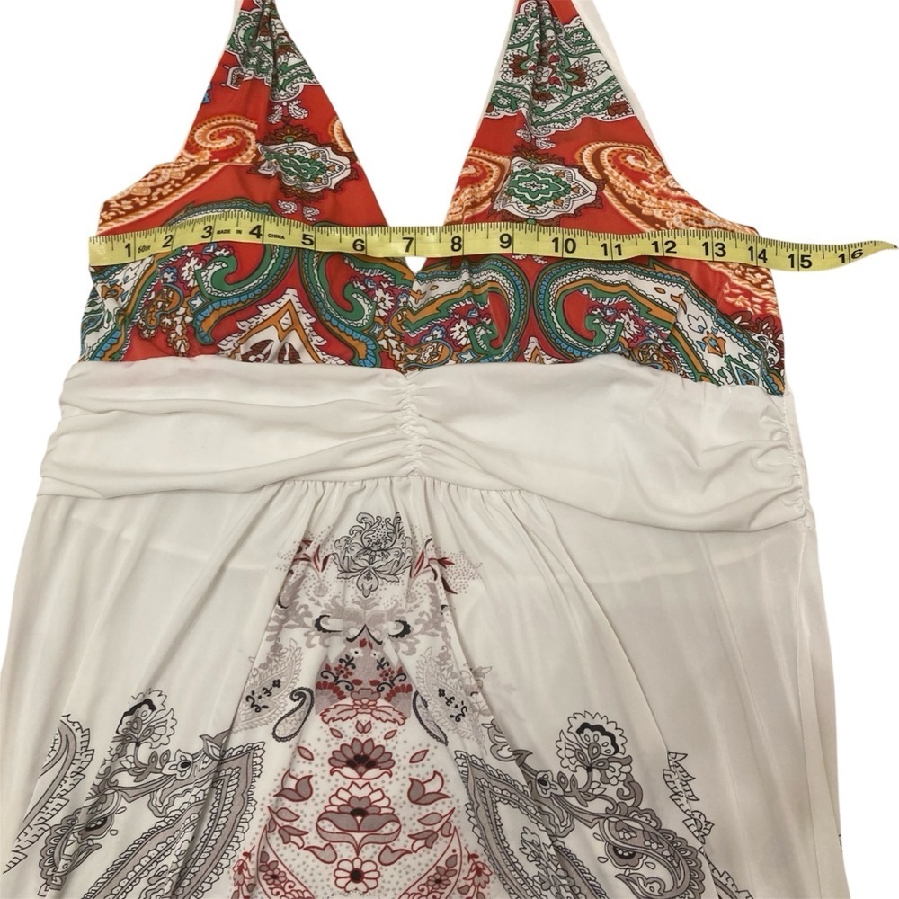 3/$20 Vintage Y2K Babydoll Halter Dress Womens XL Paisley Festival Baddie Summer - Picture 8 of 9